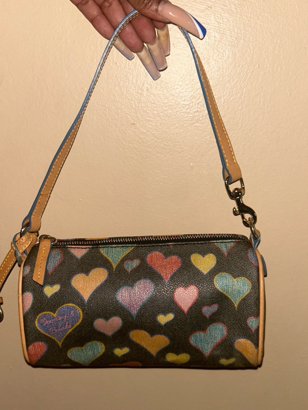 Dooney and Bourke mini heart barrel bag